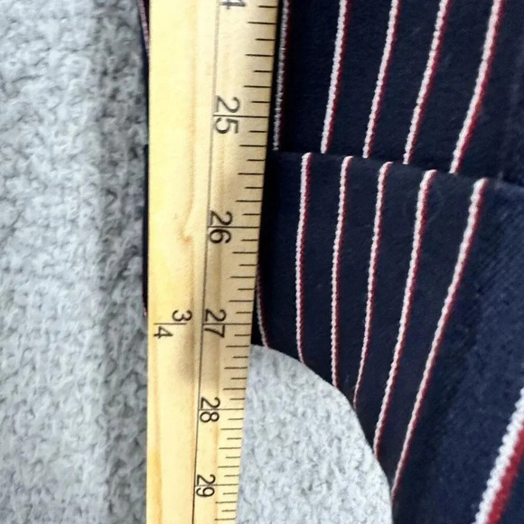 Lane Bryant pants womens 16 blue pinstripe high rise tapered leg preppy nautical - Picture 3 of 7